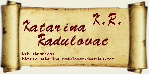 Katarina Radulovac vizit kartica